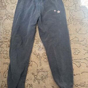 Spiritual Gangster Gray Joggers with Pink Stars